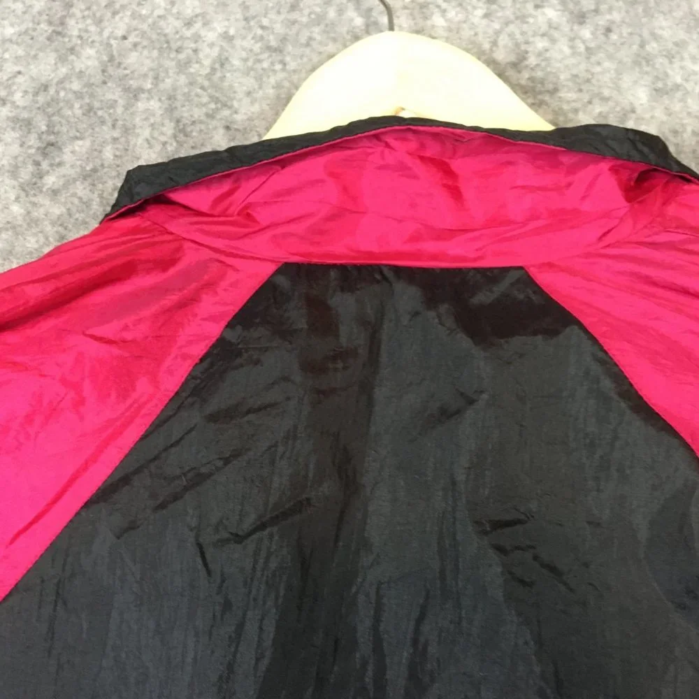 Vintage Windbreaker Jacket L Adult Colorblock 80s 90s Pink Black Nylon Lined